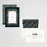 "Greenery Framed" - Holiday Cards in Holly Berry by Susan Moyal - Assembled