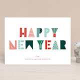 "Happy Funky Holidays" - Holiday Cards in Cherry by Makewells - Front