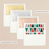 "Happy Funky Holidays" - Holiday Cards in Cherry by Makewells - Envelope Liners