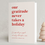 "Always Grateful" - Holiday Cards in Candy Cane by Louise Kay - Folded Card