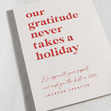 "Always Grateful" - Holiday Cards in Candy Cane by Louise Kay - Detail