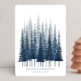 "Misty Pines" - Holiday Cards in Navy by Kelly Benson - Front