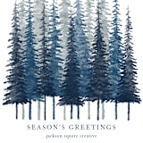 "Misty Pines" - Holiday Cards in Navy by Kelly Benson - Detail