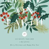 "Abundant peace on earth" - Holiday Cards in Mint by Yaling Hou Suzuki - Close-Up