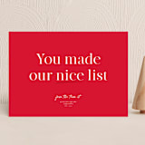 "Nice List Approved" - Holiday Cards in Ruby by Hudson meet Rose - Front