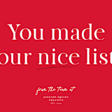 "Nice List Approved" - Holiday Cards in Ruby by Hudson meet Rose - Detail