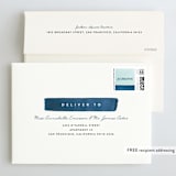 "Holiday Watercolor Stripes" - Holiday Cards in Navy by Shannon Chen of Four Wet Feet Studio - FREE Recipient Addressing