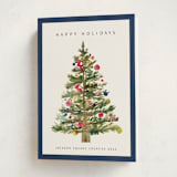 "Watercolor Tree" - Holiday Cards in Navy by Nicole Walsh - Folded Card