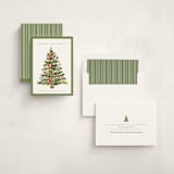 "Watercolor Tree" - Holiday Cards in Sage by Nicole Walsh - Assembled