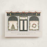 "Season’s Greetings Storefront" - Holiday Cards in Wreath by Ana de Sousa - Front
