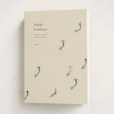 "slope" - Holiday Cards in Cream by Ellen Schlegelmilch - Folded Card