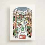 "Quaint Town Square" - Holiday Cards in Cherry by Becky Nimoy - Front