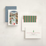 "Quaint Town Square" - Holiday Cards in Cherry by Becky Nimoy - Assembled