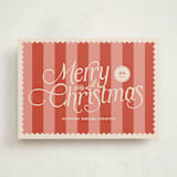 "Striped Stamp" - Holiday Cards in Candy Apple by Tamara Hilje - Front