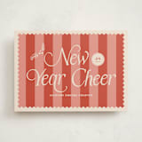 "Striped Stamp" - Holiday Cards in Candy Apple by Tamara Hilje - Front