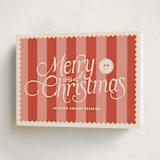 "Striped Stamp" - Holiday Cards in Candy Apple by Tamara Hilje - Folded Card