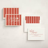 "Striped Stamp" - Holiday Cards in Candy Apple by Tamara Hilje - Assembled