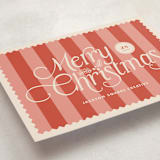 "Striped Stamp" - Holiday Cards in Candy Apple by Tamara Hilje - Detail