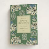 "Cozy Cottage Toile" - Holiday Cards in Cotswolds by Jackie Crawford - Folded Card