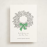 "Wreath With Bow" - Holiday Cards in Greenery by mo kelley - Front
