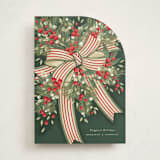 "Ribbon Bouquet" - Holiday Cards in Forest by Jackie Crawford - Front