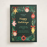 "Ornaments" - Holiday Cards in Pine by Elly - Front