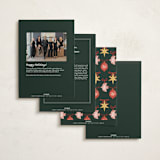"Ornaments" - Holiday Cards in Pine by Elly - Back of Card Options