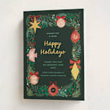 "Ornaments" - Holiday Cards in Pine by Elly - Folded Card