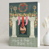 "Holiday Hearth" - Holiday Cards in Forest by Jackie Crawford - Folded Card