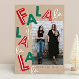 "Fa La Llama" - Holiday Cards in Kraft by Baumbirdy - Front