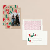 "Fa La Llama" - Holiday Cards in Kraft by Baumbirdy - Assembled