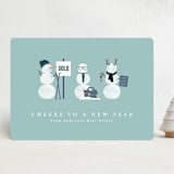 "Real Estate Buddies" - Holiday Cards in Wintermint by Corinne Malesic - Front