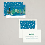 "Snowy Trees" - Holiday Cards in Royal Blue by Bethan - Assembled