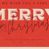 "Retro Merry" - Holiday Cards in Scarlet by Danie Romrell - Close-Up