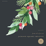 "Leaves and berries" - Holiday Cards in Licorice by Shannon Chen of Four Wet Feet Studio - Close-Up
