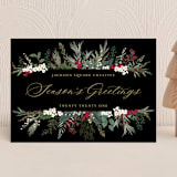 "Botanical Banner" - Holiday Cards in Mulled Wine by Susan Moyal - Front