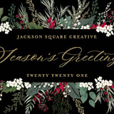 "Botanical Banner" - Holiday Cards in Mulled Wine by Susan Moyal - Close-Up
