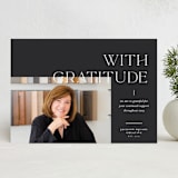 "Grateful" - Holiday Cards in Charcoal by Blustery August - Front