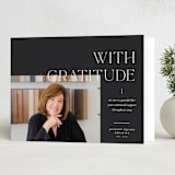 "Grateful" - Holiday Cards in Charcoal by Blustery August - Folded Card