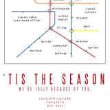 "metro map WFH" - Holiday Cards in Santa Suit by Deborah Chou - Close-Up