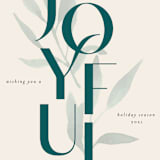 "Joyful Watercolors" - Holiday Cards in Evergreen by Makewells - Close-Up