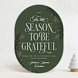 "Gratitude Season" - Holiday Cards in Pine by Robert and Stella - Front