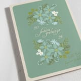 "floral" - Holiday Cards in Turquoise by Phrosné Barwood - Detail
