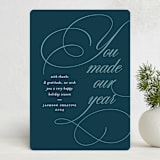 "Wonderful Year" - Holiday Cards in Azure by Louise Kay - Front