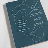 "Wonderful Year" - Holiday Cards in Azure by Louise Kay - Detail