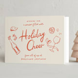 "Gourmet Cheers" - Holiday Cards in Persimmon by Megan Davis - Folded Card