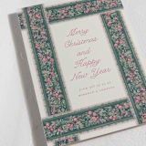 "Holiday Botanical Ribbons" - Holiday Cards in Peony by Jackie Crawford - Detail
