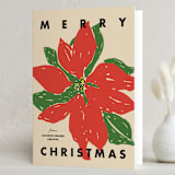 "Poinsettia Pop" - Holiday Cards in Taupe by Inkblot Design - Folded Card