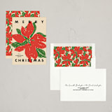 "Poinsettia Pop" - Holiday Cards in Taupe by Inkblot Design - Assembled