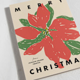 "Poinsettia Pop" - Holiday Cards in Taupe by Inkblot Design - Detail